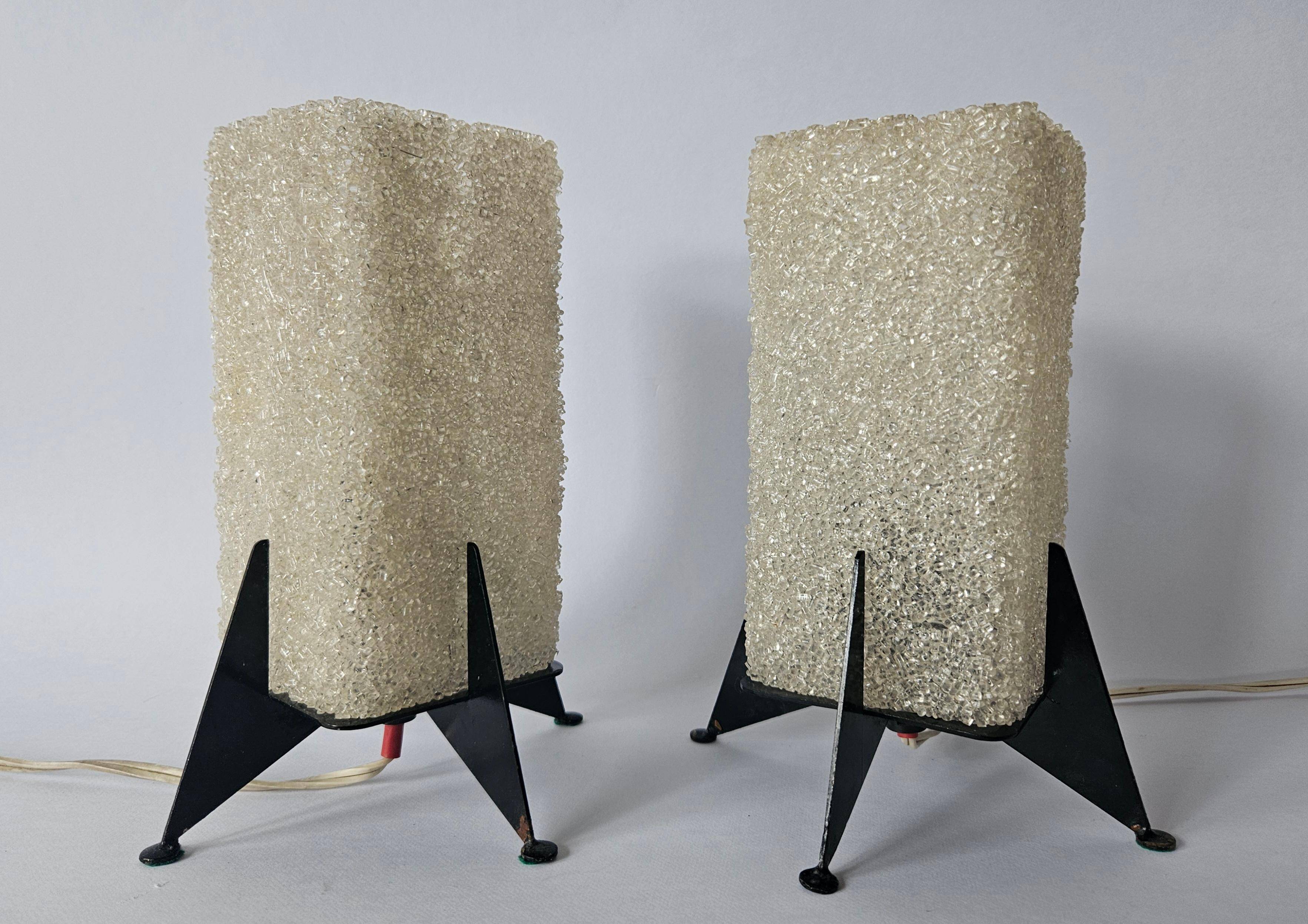 Paire de lampes de table rares des années 1970 Pokrok Zilina, Rocket.