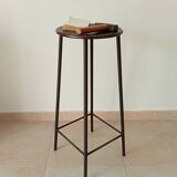 Brutalist high stool from the 1960s in solid steel.