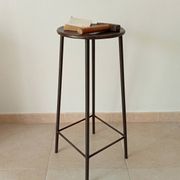 Brutalist high stool from the 1960s in solid steel.