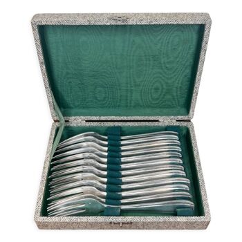 Box of 12 silver metal crustacean forks