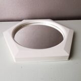 Miroir hexagonal vintage en plastique blanc 1980s