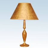 Gilt Brass and Leather Lamp from Le Tanneur, 1980's