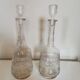 Pair of antique moulded glass carafes