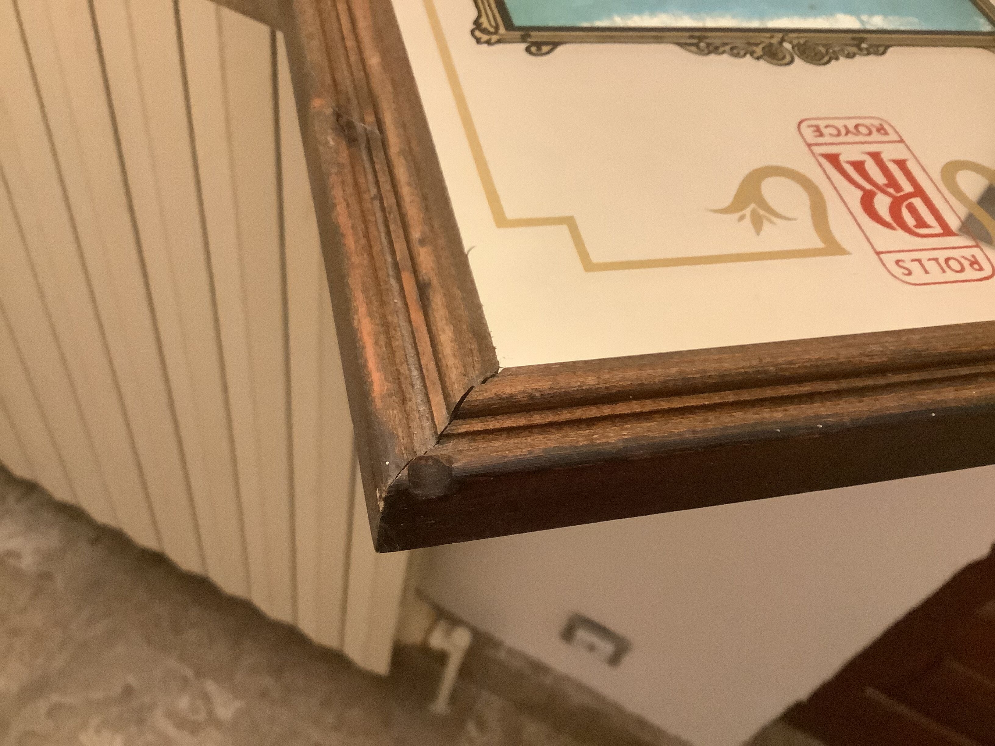 Mirror illustration of old Rolls Royce car