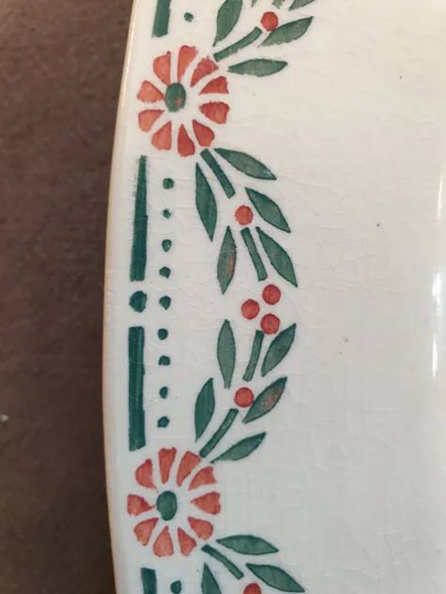 Grand Plat ovale Terre de Fer (36 cm) vers 1900