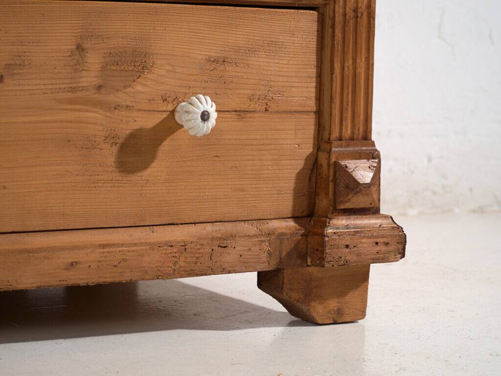 Antique solid pine chest of drawers – European rustic chest of drawers – circa 1900