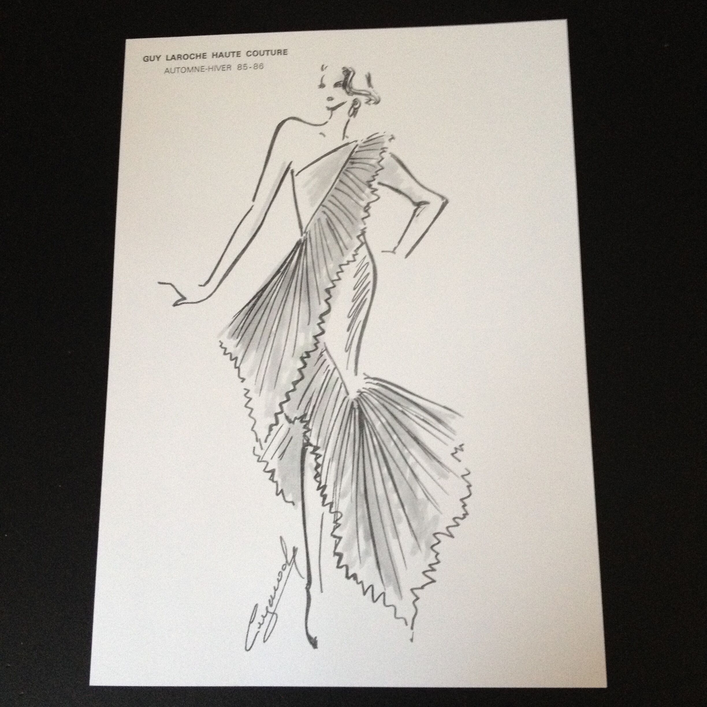 Guy Laroche of press at the end of the 1980s fashion illustration