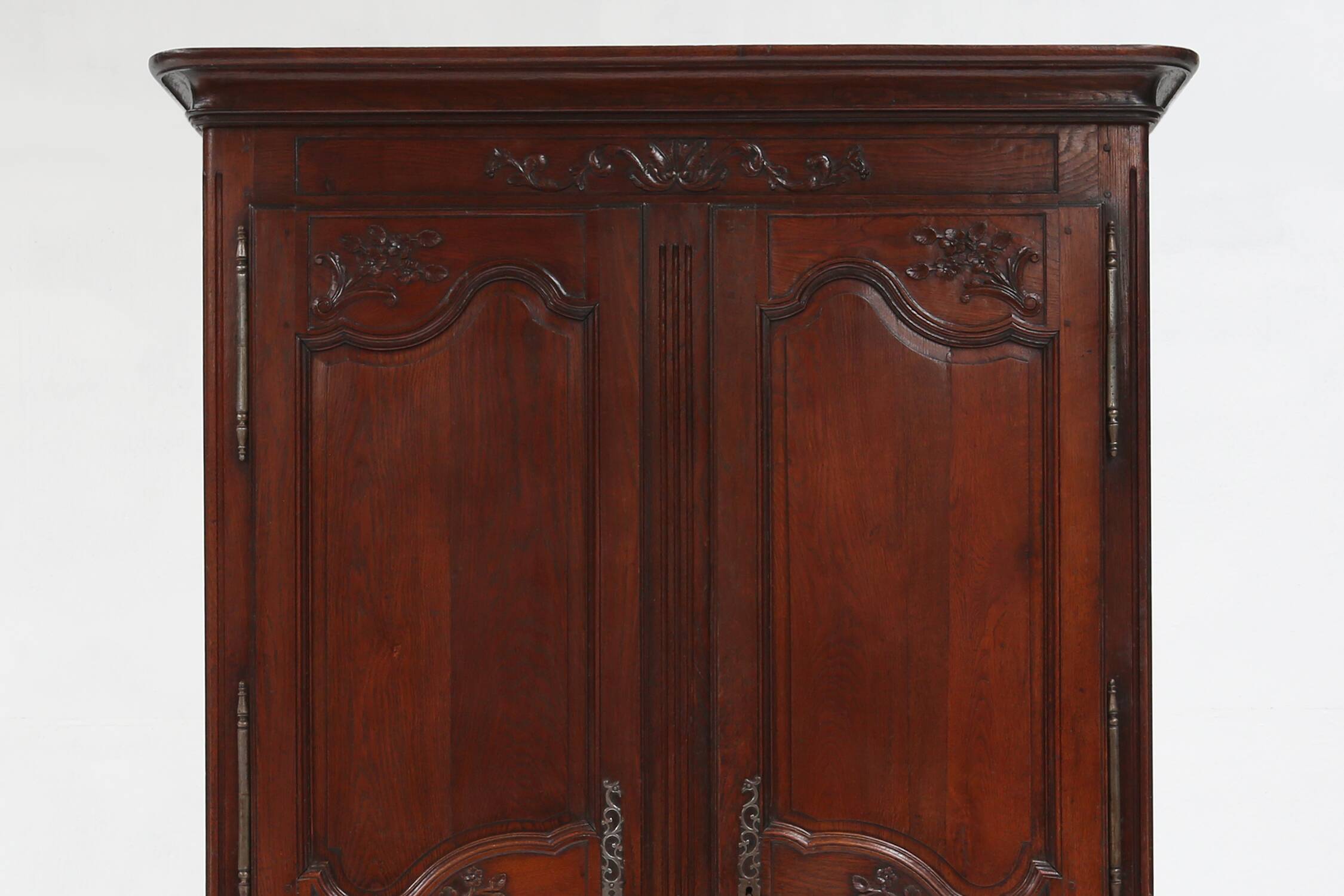 Large French antique carved bridal Armoire in Louis XVI style, 1850