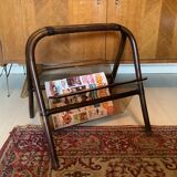 Bamboo and plexiglass magazine rack 1970
