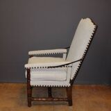 Fauteuil à crémaillère d'époque Louis XIV en noyer