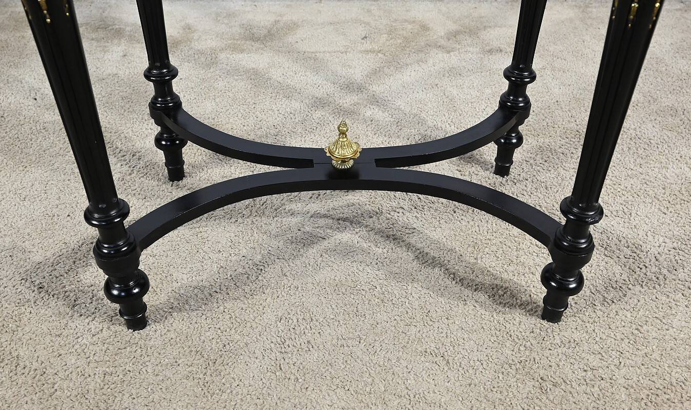 Small Living Room Table in Rosewood and Amboyna Burl, Louis XVI style, Napoleon III period – Mili