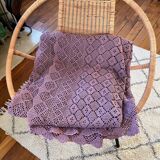 Vintage Lilac Mauve Crochet Bedspread