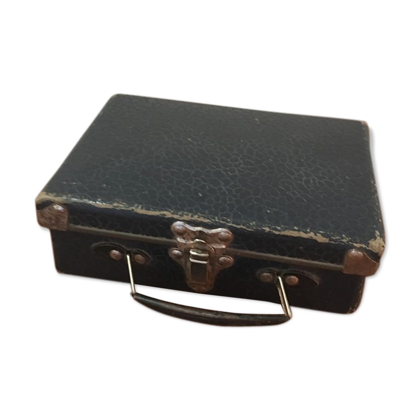 Imitation cardboard case with navy blue croc