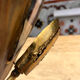 Butterfly wall light Henri Fernandez brass and agate