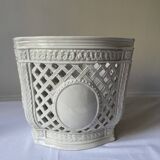 Cache pot réticulé en porcelaine italienne