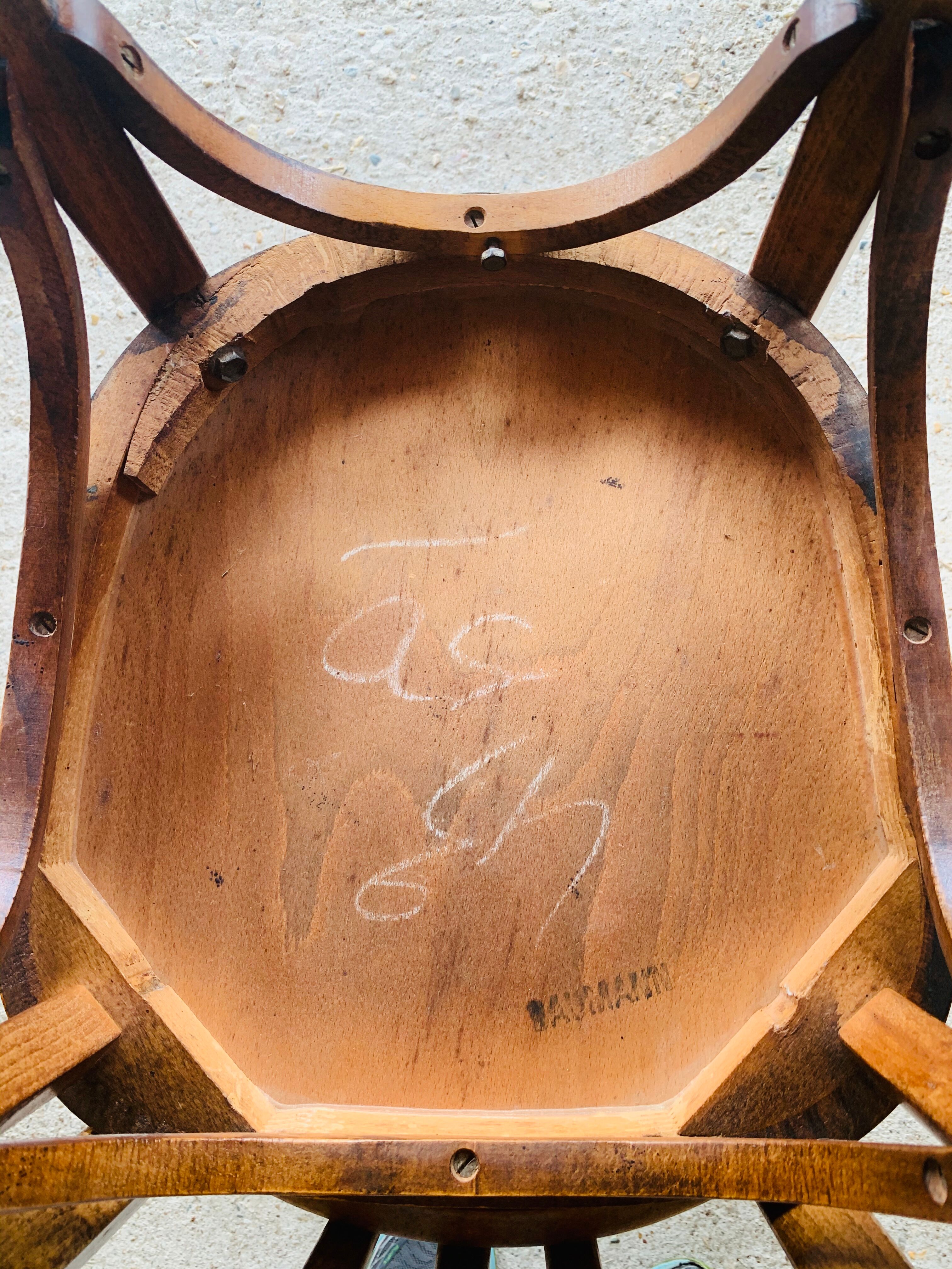 Pair of bistro chairs #43 by Baumann, circa 40/50