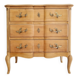 Crossbow chest of drawers in raw wood - 3 drawers - Louis XV style