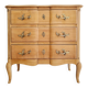 Commode arbalète bois brut - 3 tiroirs - esprit Louis XV