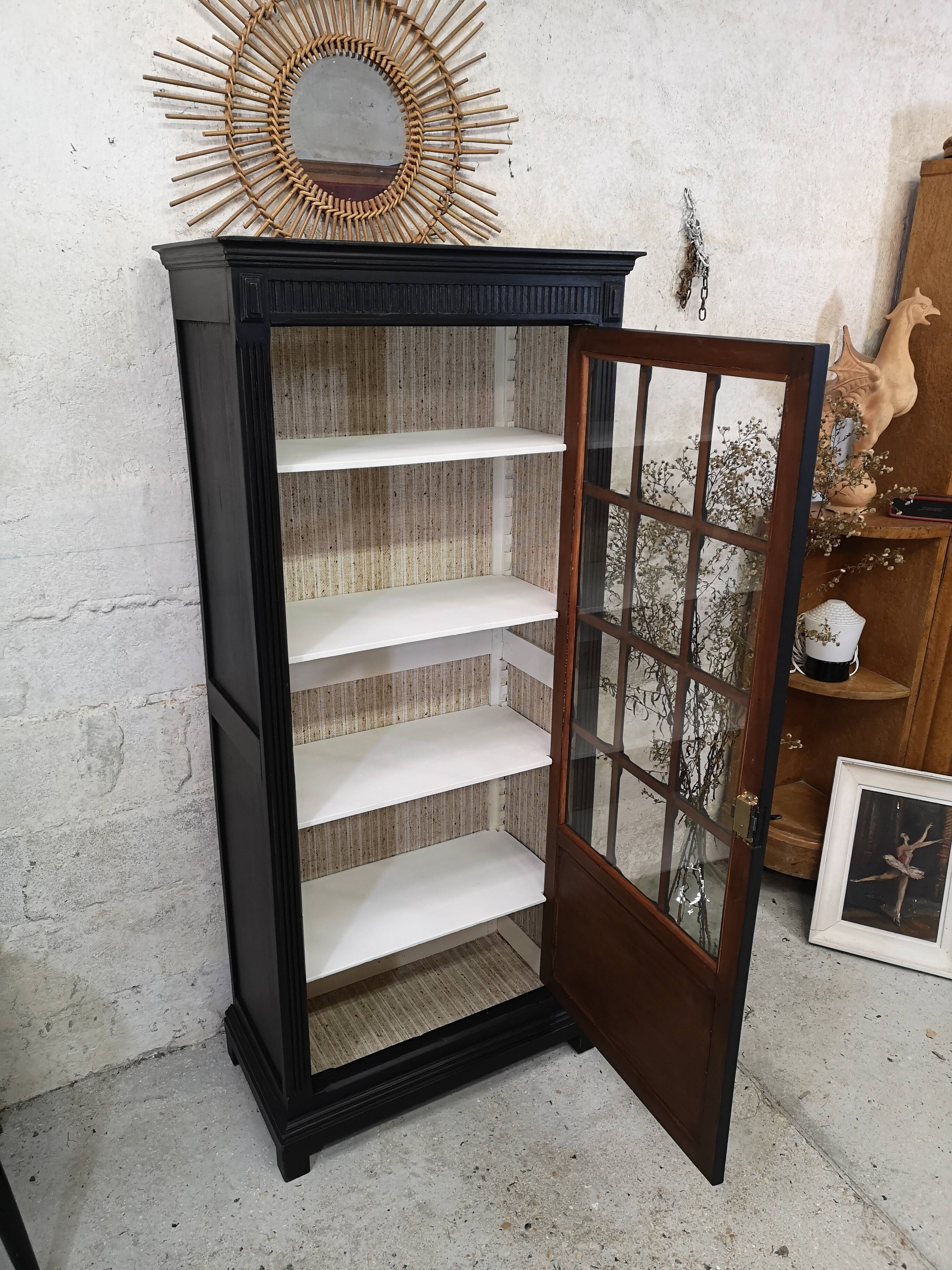 Library showcase patina shabby chic gustavien cabinet of curiosity