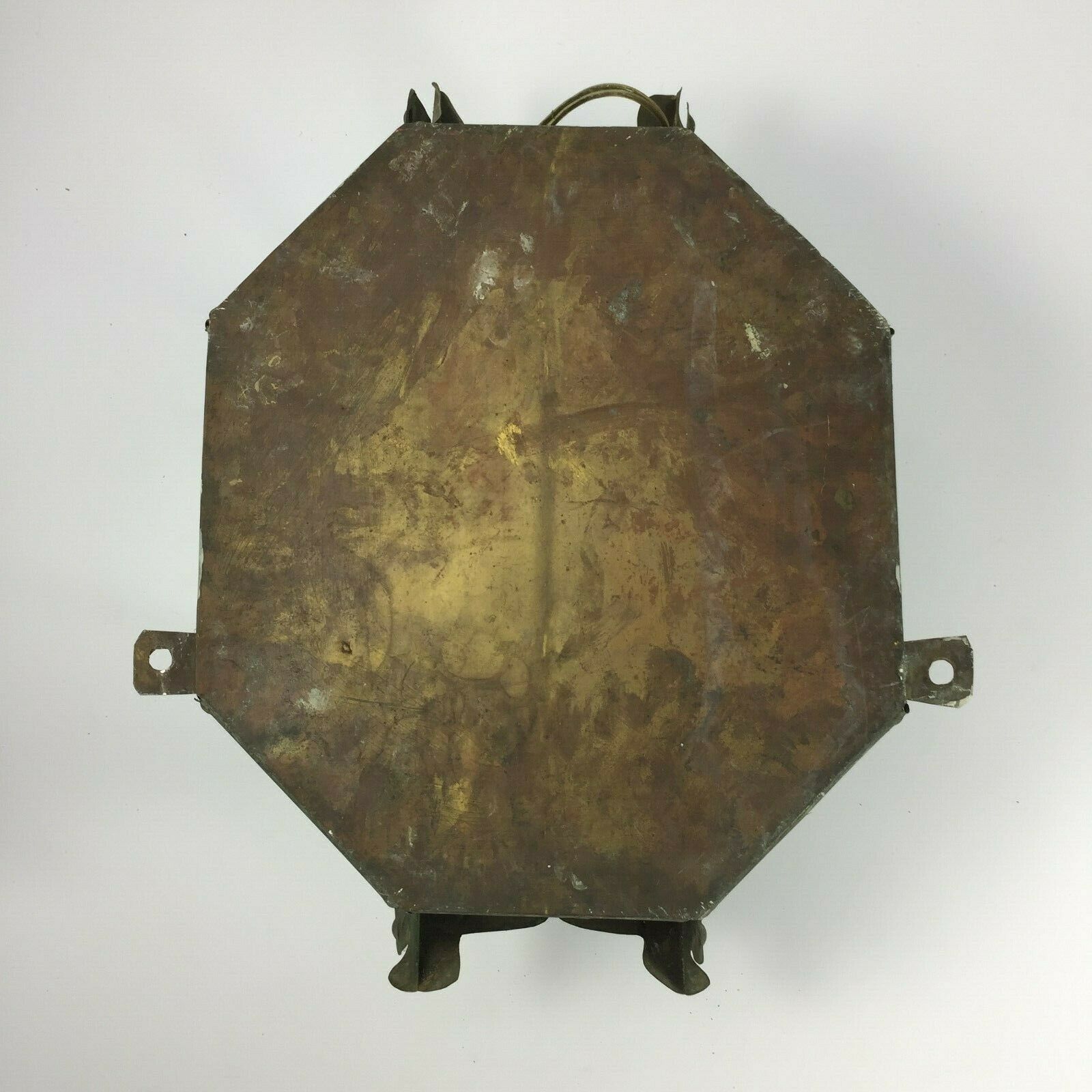 Metal and brass wall light with mirror background 1900