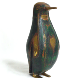Penguin in wood and brass