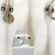 Lot pateres steel and porcelain vintage