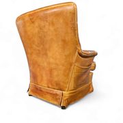 Sheep leather club chair 1970s with magazine holder