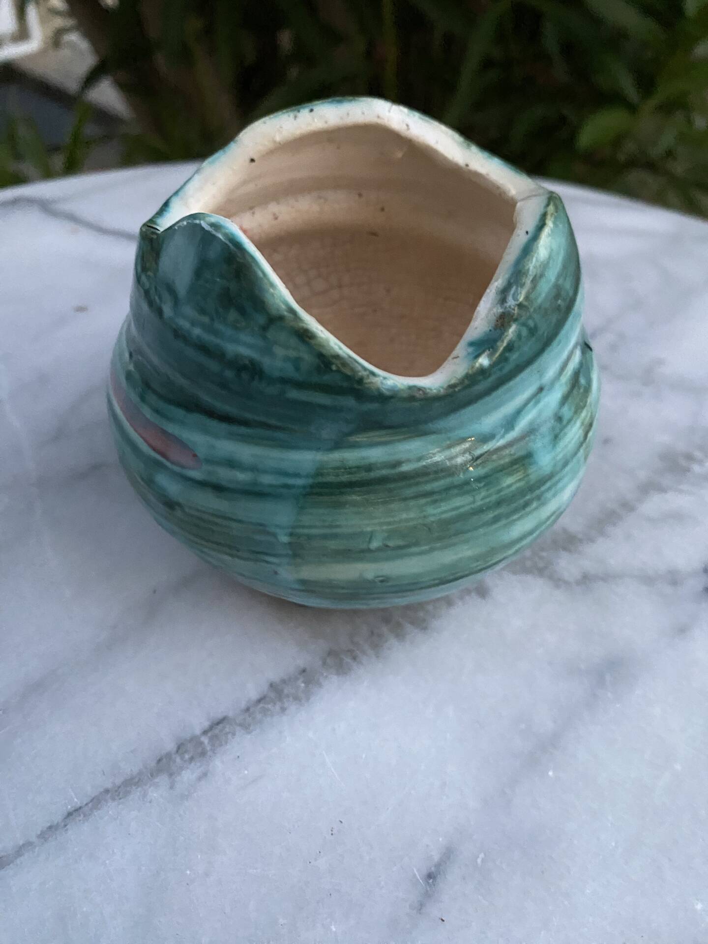 Small jug / Handmade ceramic pot from Mirepoix – Signed J. Chik