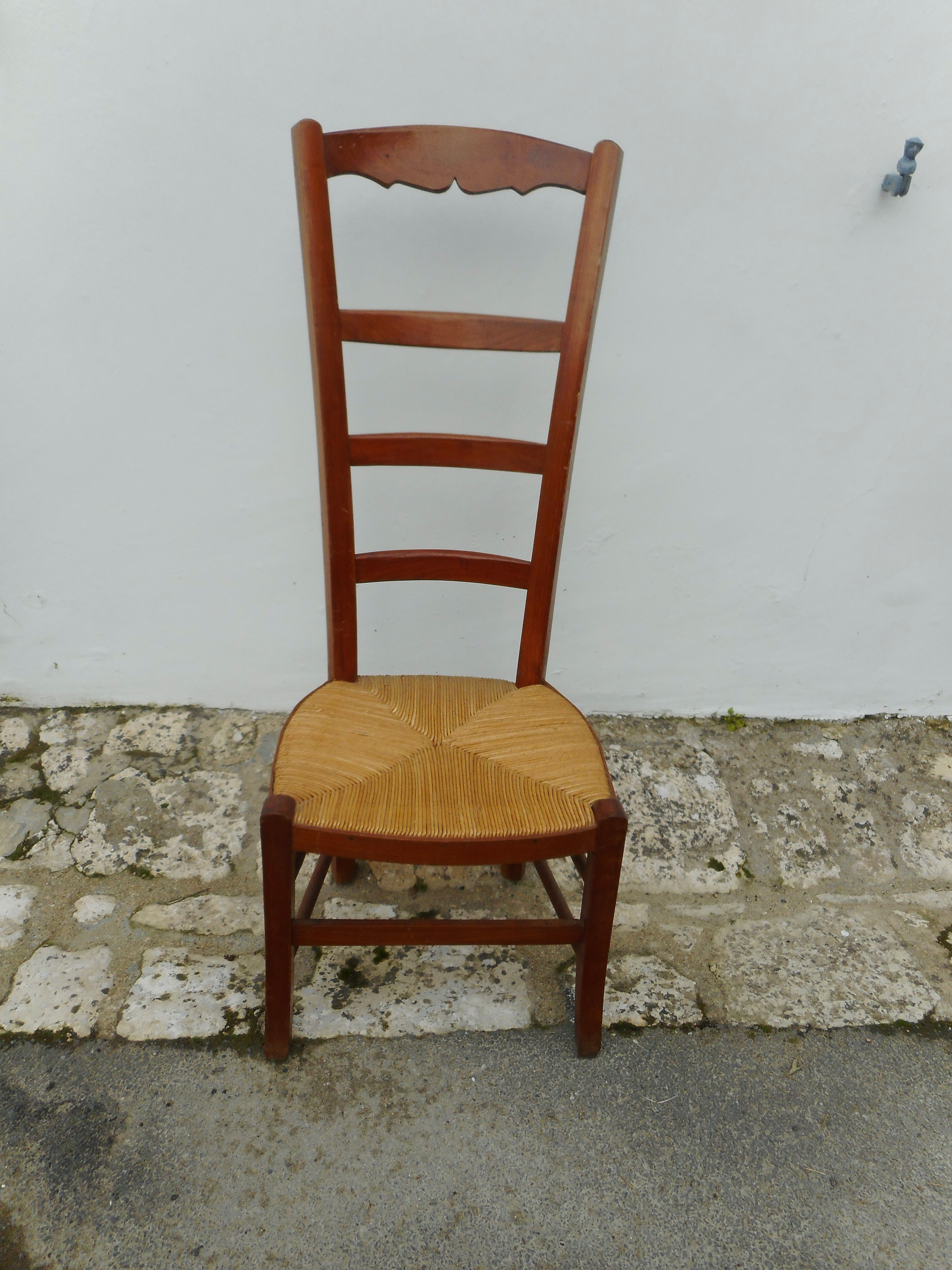 Wooden and straw nurse's chair