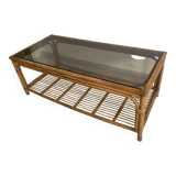 Table basse rotin et bambou