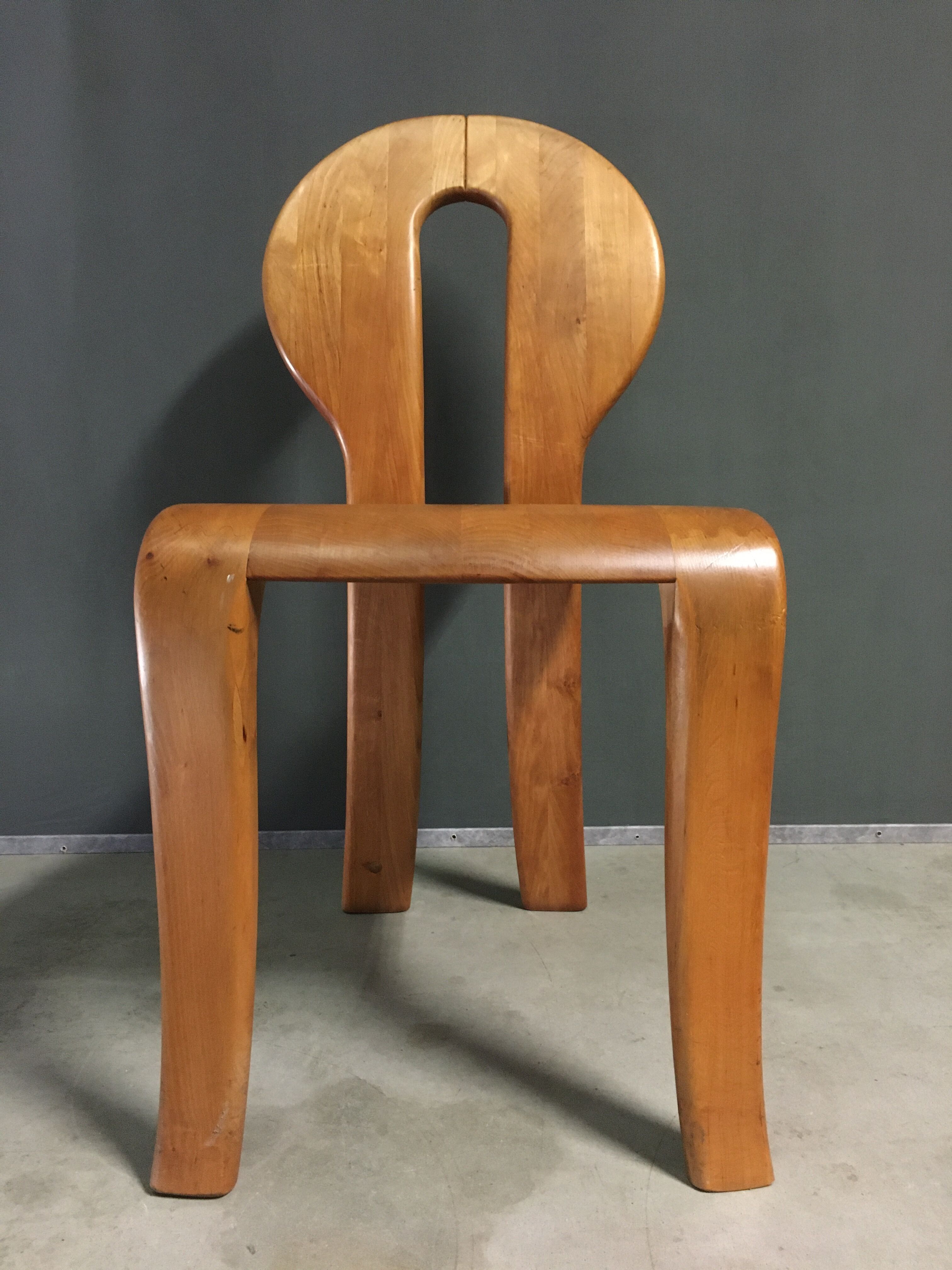 1980's wooden dining chairs.