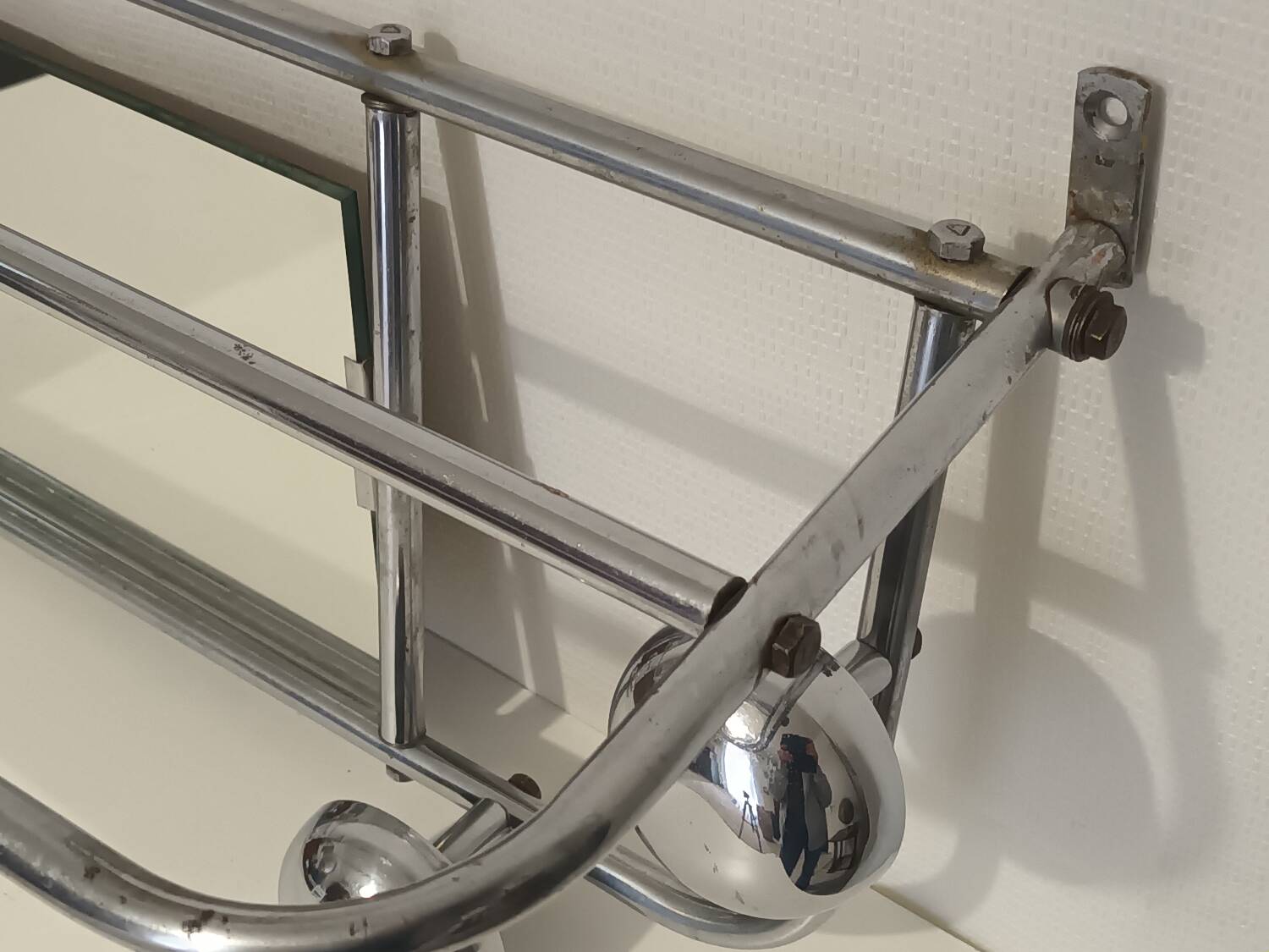 Vintage chrome wall coat rack