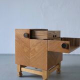 Mid-century oak bar cabinet side table, 1960s