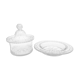 Bonbonnière and its dish, crystal