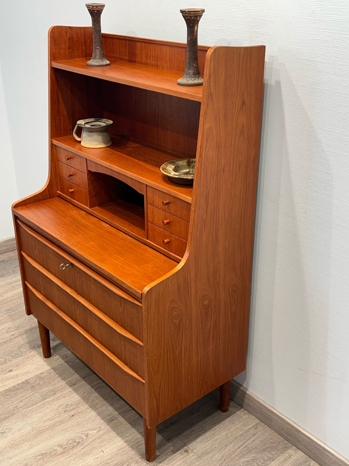 Scandinavian teak secretary desk, 1960s