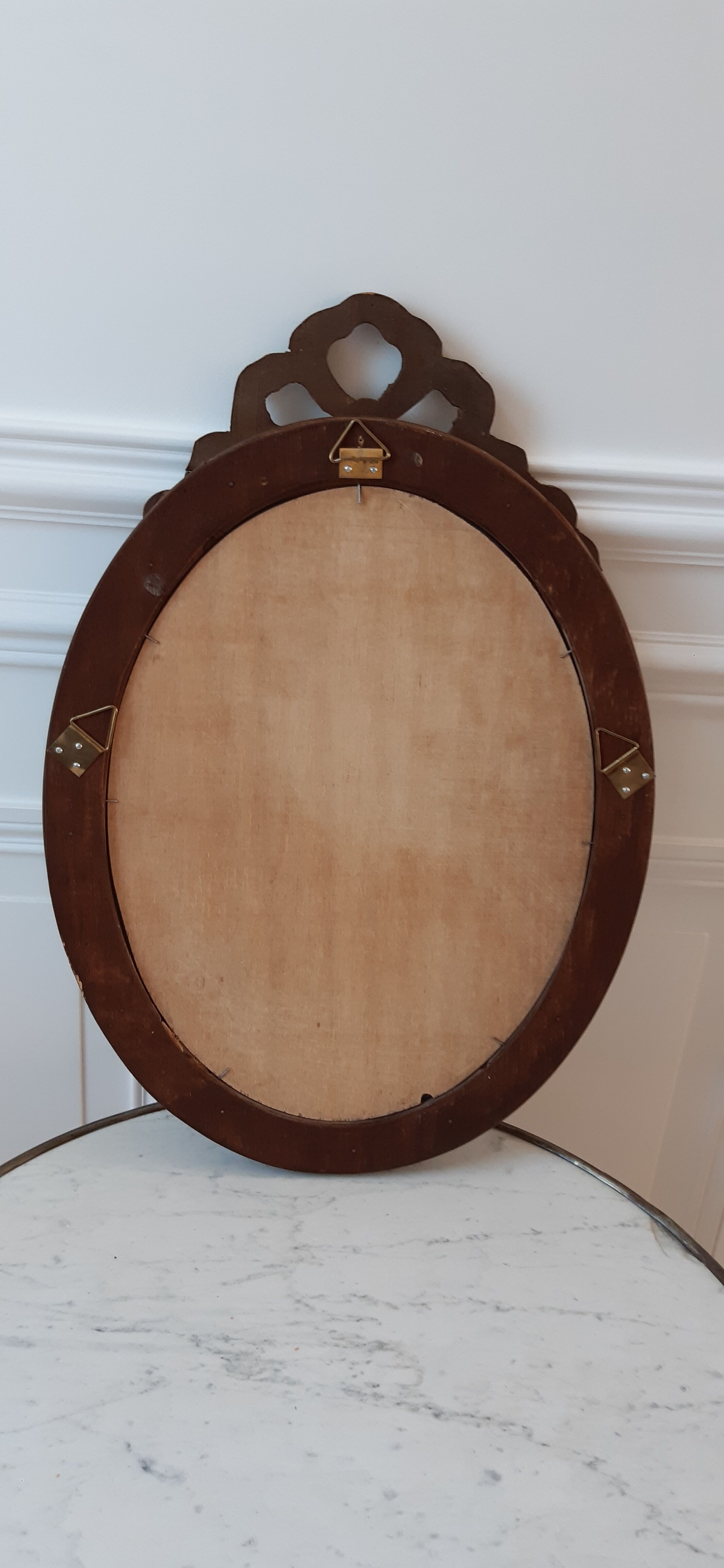 Miroir en bois oval années 30