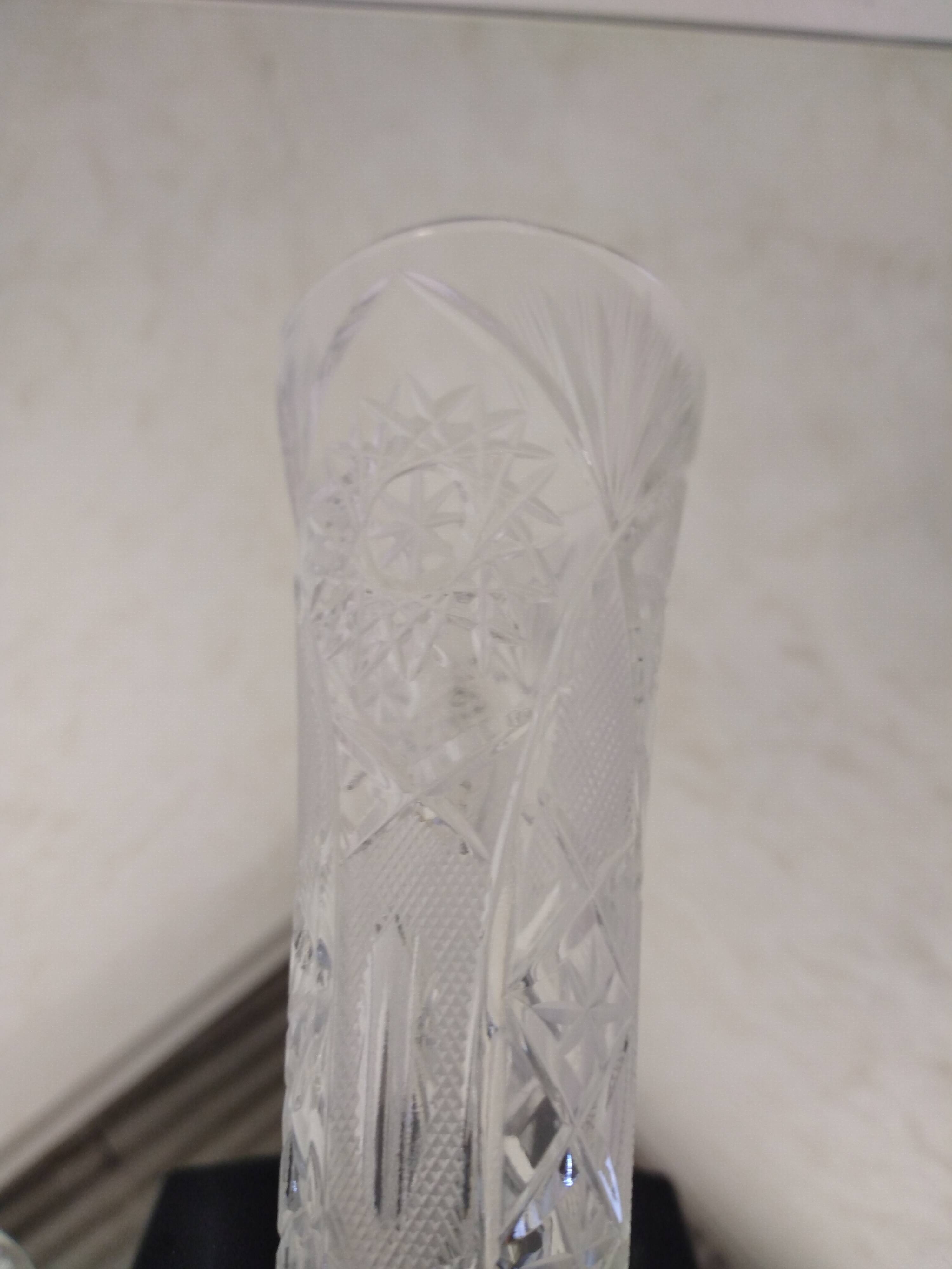 Cut crystal champagne flutes
