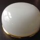 Half moon ceiling light in white opaline / vintage 70-80s