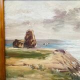 Painting: seascape - seaside in Brittany signed À Jabiol around 1900