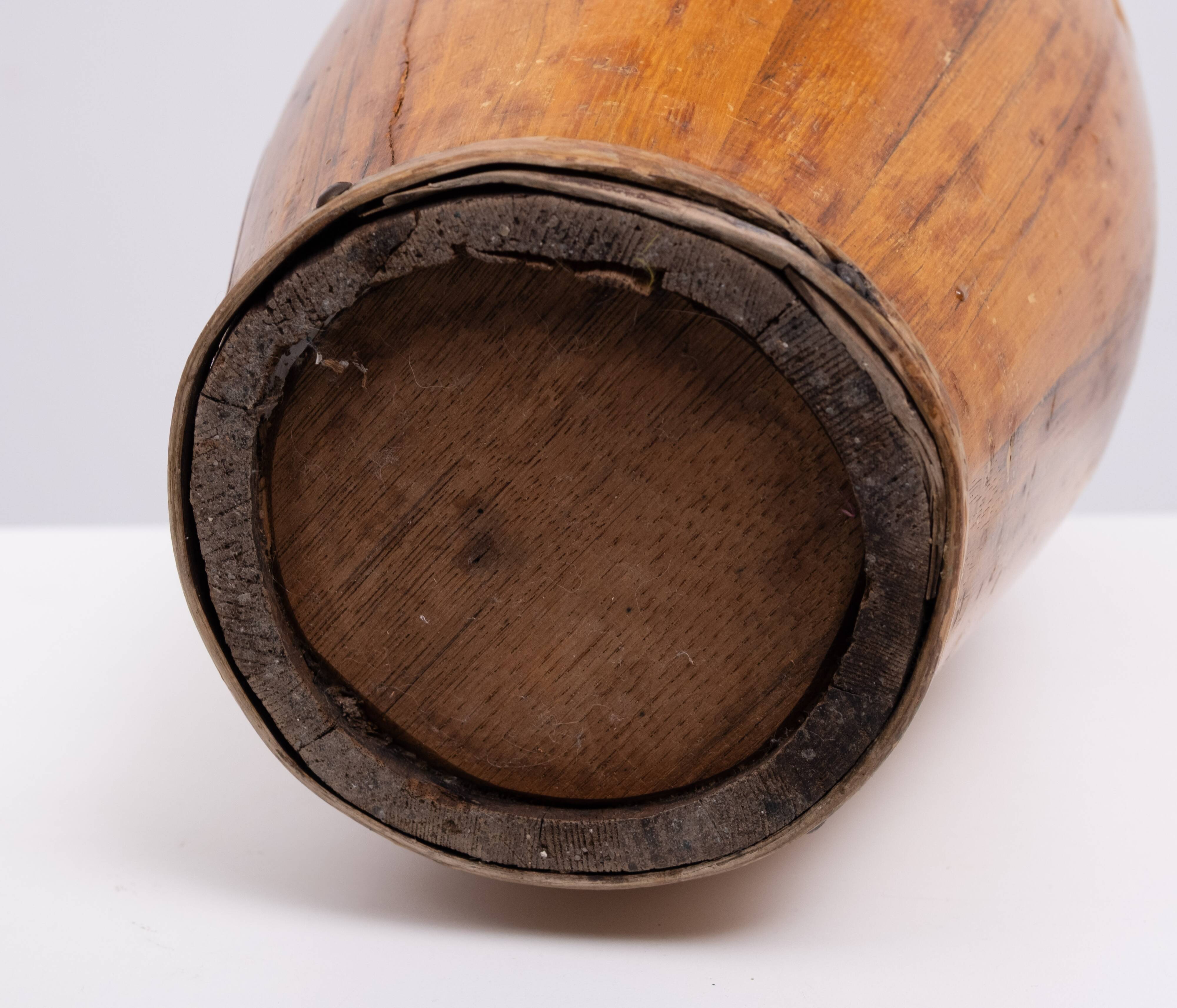 Curved wooden umbrella stand 1960s France