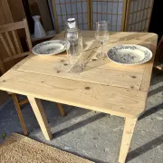 Folding wooden table