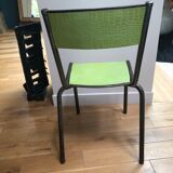 Schoolboy Chair covered with green leather