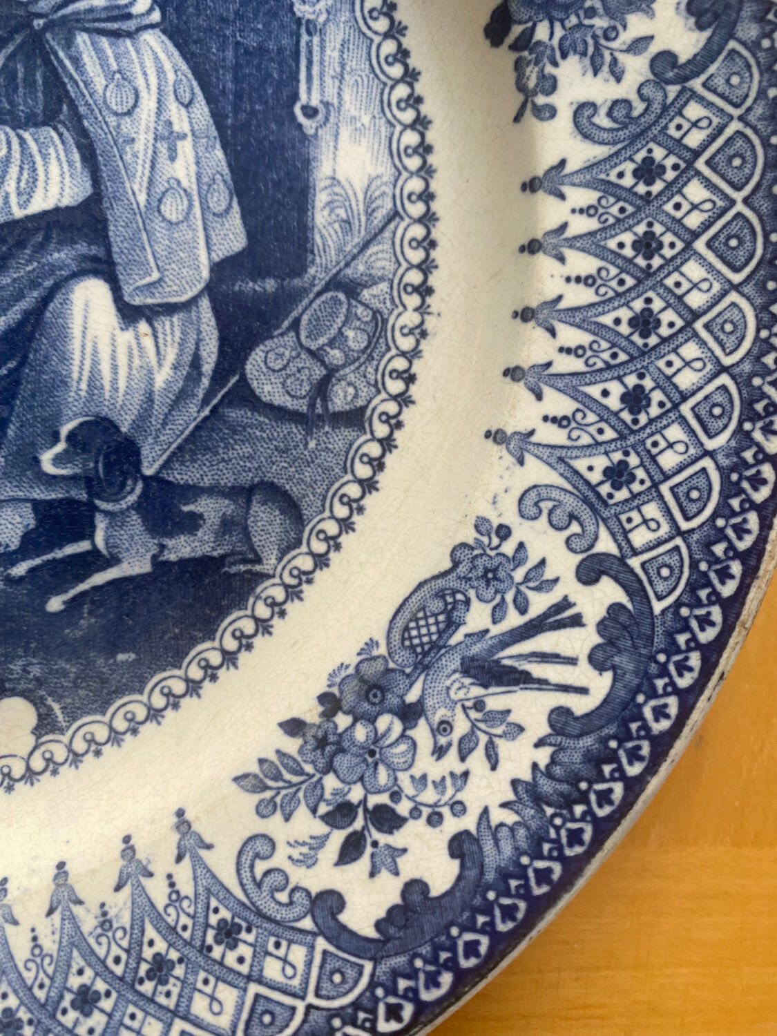 Creil Montereau - duo of blue plates