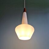 Scandinavian suspension in satin white opaline, 1960.