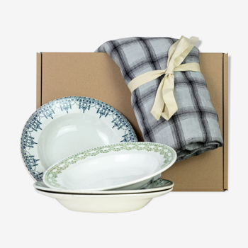 4 assiettes et 1 nappe — Les petits plats dans les grands #01