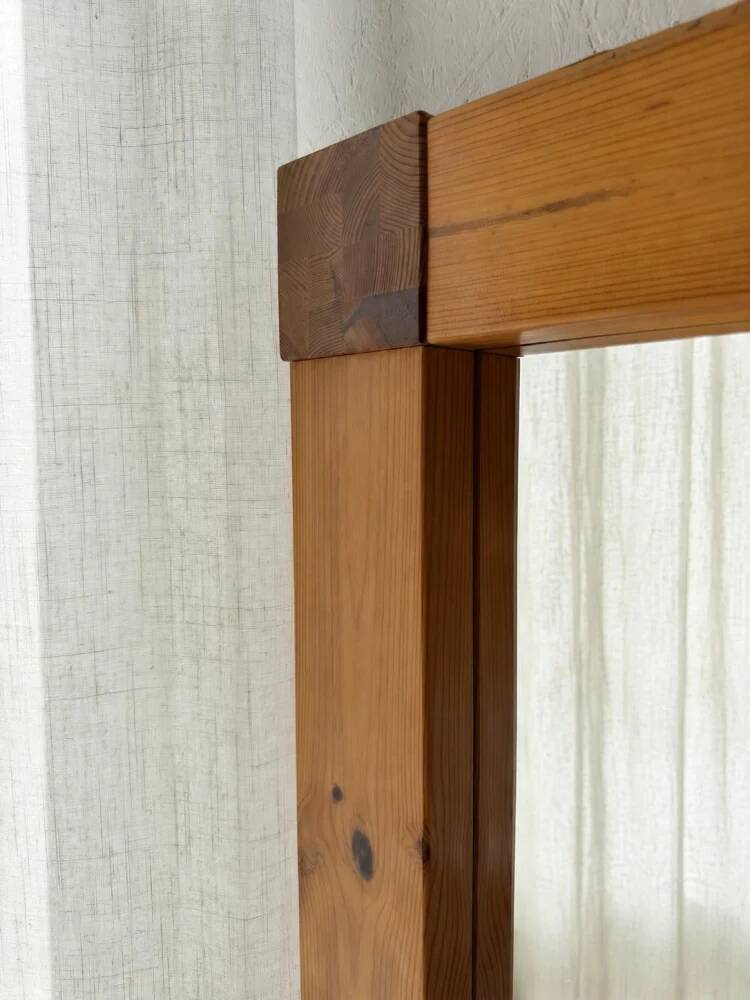 Large Danish pine wall mirror 1970s