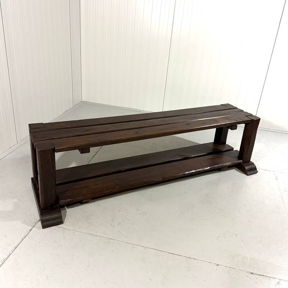 Large brutalist oak bench or wall table 1900’s