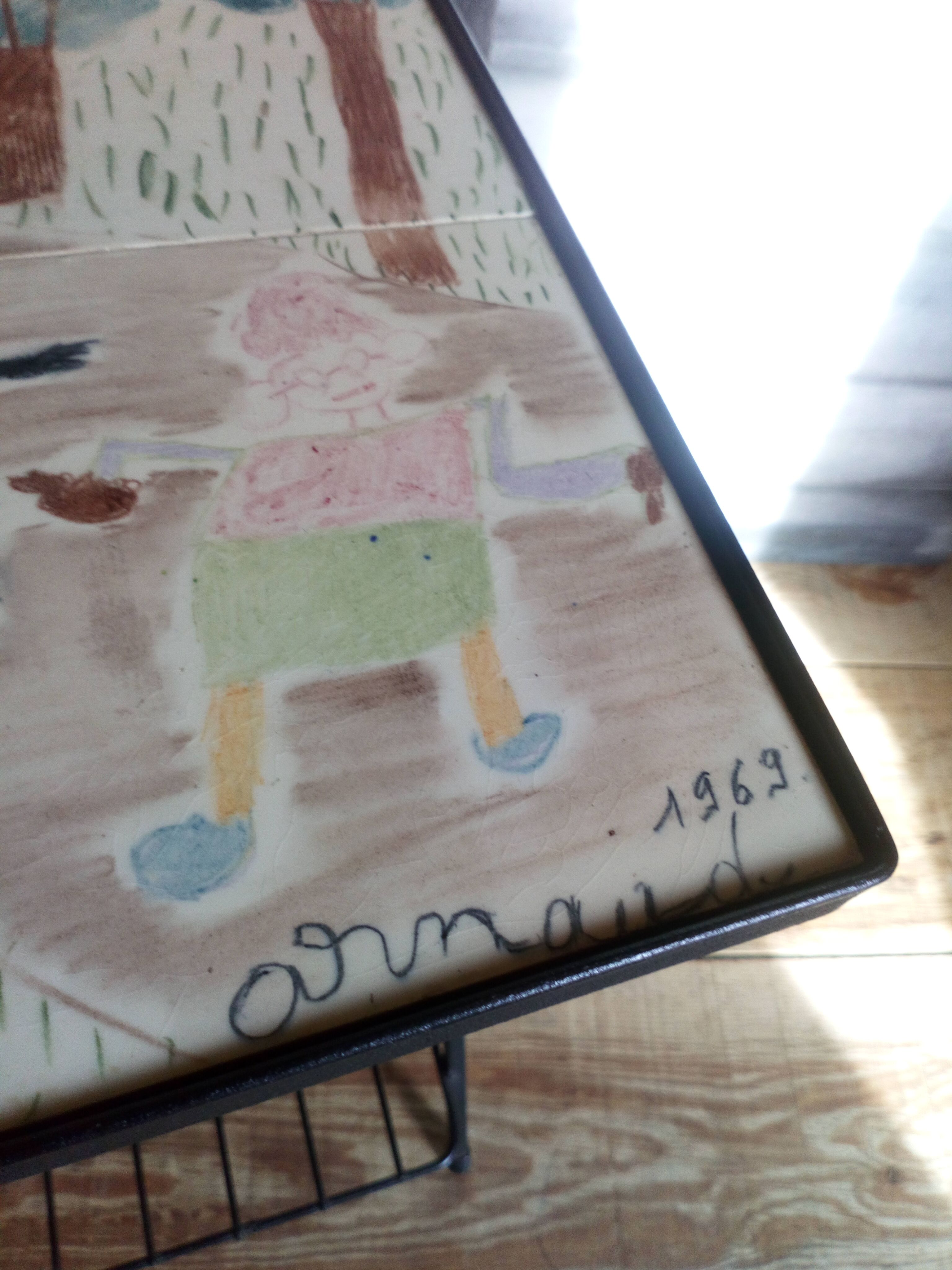 50s metal side table