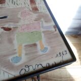 50s metal side table
