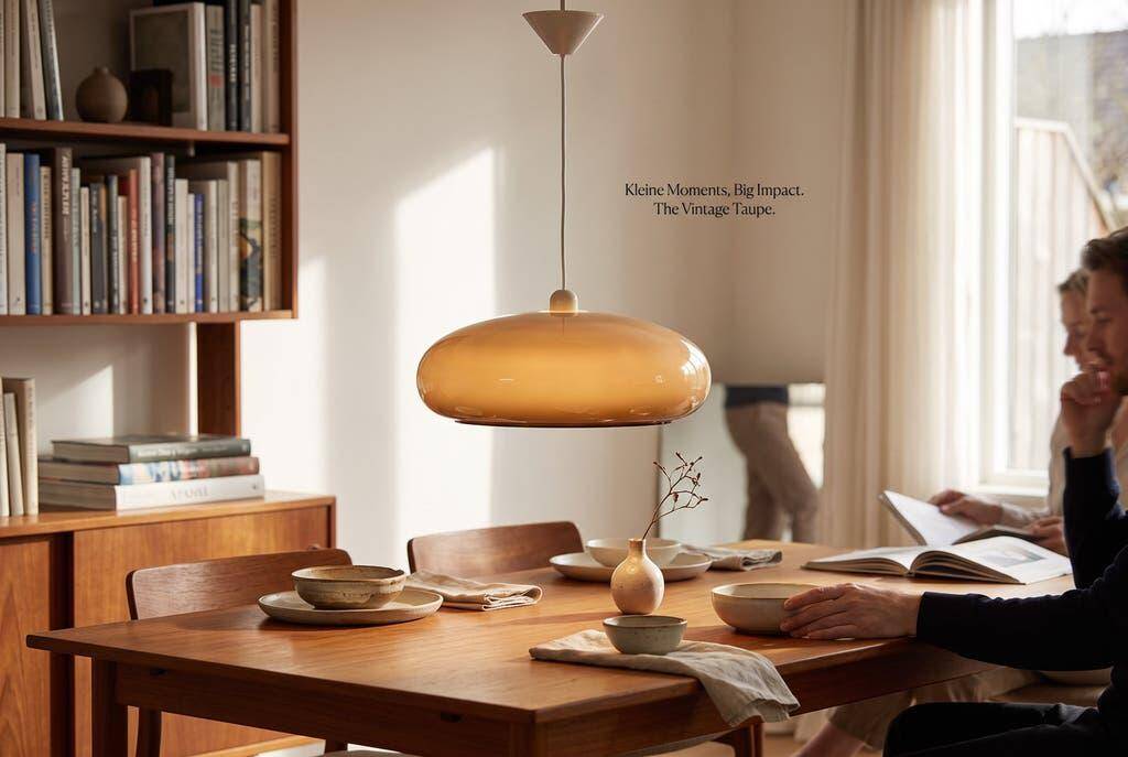 Vintage acrylic suspension/lustre in a futuristic UFO shape.